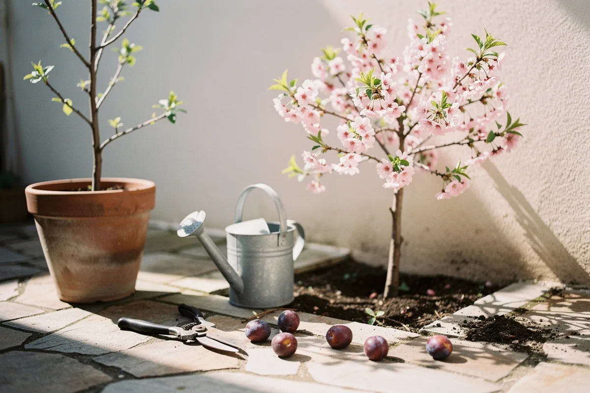 Por que o ameixieira é ideal para pátios pequenos